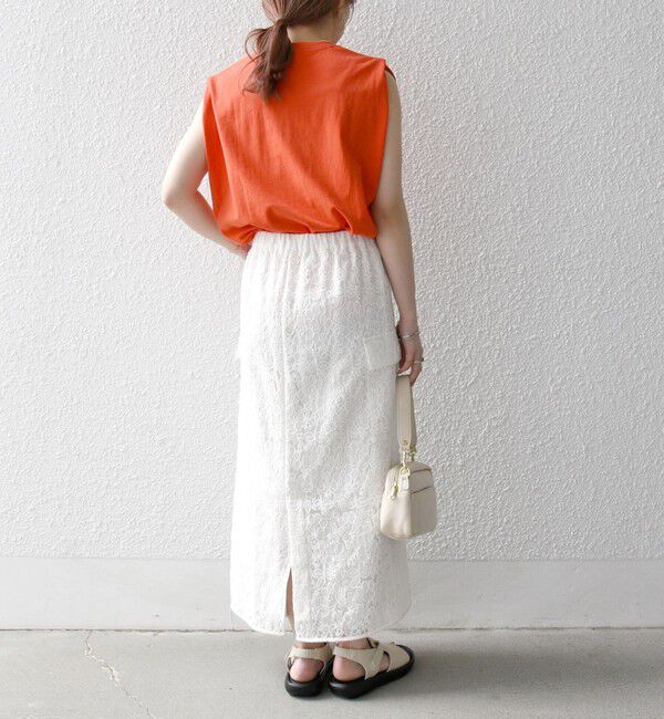 SHIPS any「《一部追加予約》SHIPS any:〈抗菌防臭/洗濯機可能〉USAコットン ラウンドヘム ノースリーブ TEE」|Tシャツ・カットソー|