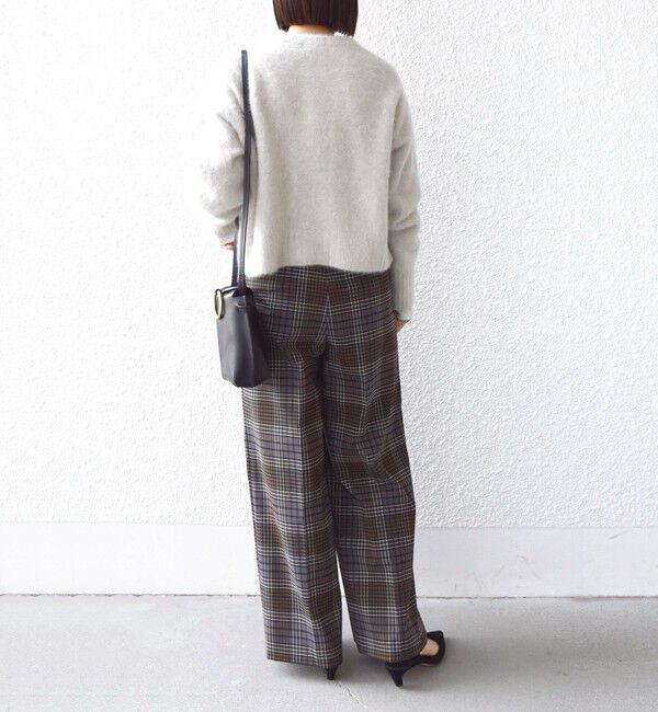 SHIPS for women「〈手洗い可能〉ウール混 チェック タック ワイド パンツ」|その他|