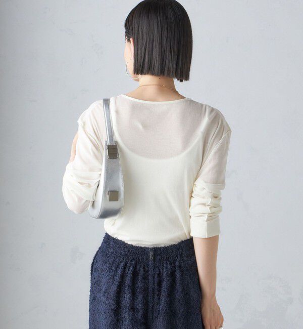 SHIPS for women「〈手洗い可能〉シアー ストレッチ クルーネック プルオーバー」|Tシャツ・カットソー|