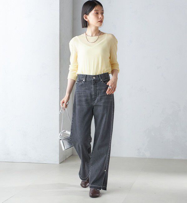 SHIPS for women「〈手洗い可能〉シアー ストレッチ クルーネック プルオーバー」|Tシャツ・カットソー|