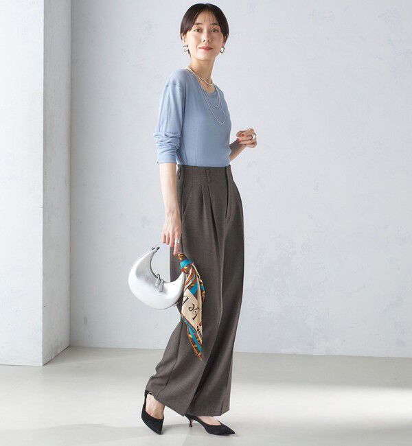 SHIPS for women「〈手洗い可能〉シアー ストレッチ クルーネック プルオーバー」|Tシャツ・カットソー|