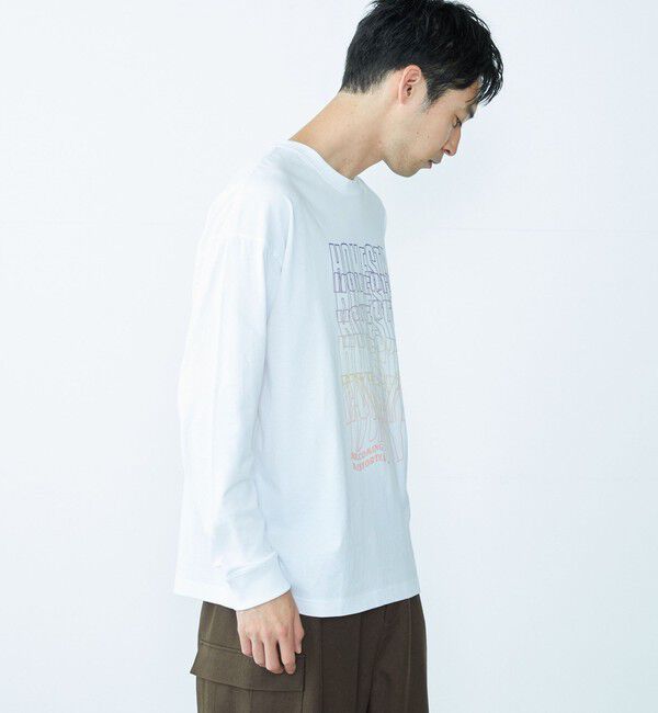 SHIPS「City Ambient Products: グラフィックプリント ロングスリーブTシャツ(ロンT)」|Tシャツ・カットソー|