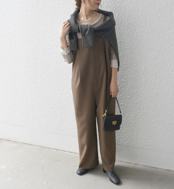 SHIPS any「SHIPS any:〈洗濯機可能〉ウールライク サスペンダー セミワイド サロペット」|その他|