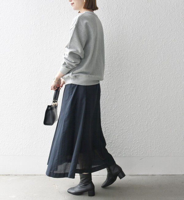 SHIPS any「SHIPS any:〈手洗い可能〉ヴィンテージサテン ランダムタック フレア スカート」|スカート|