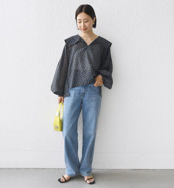 SHIPS for women「【WEB限定】〈手洗い可能〉ドット / レオパード プリント シアー ブラウス」|シャツ・ブラウス|