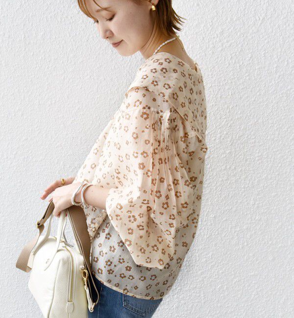 SHIPS for women「【WEB限定】〈手洗い可能〉ドット / レオパード プリント シアー ブラウス」|シャツ・ブラウス|