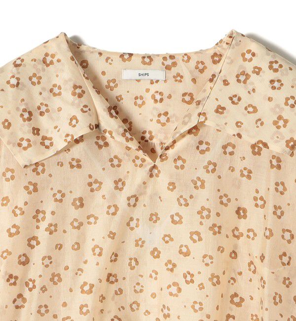 SHIPS for women「【WEB限定】〈手洗い可能〉ドット / レオパード プリント シアー ブラウス」|シャツ・ブラウス|