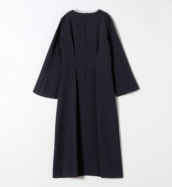 SHIPS any「【WEB限定】SHIPS any: ダブルクロス ウエスト タック Aライン ワンピース ［NAVY BLUE］」|ワンピース|