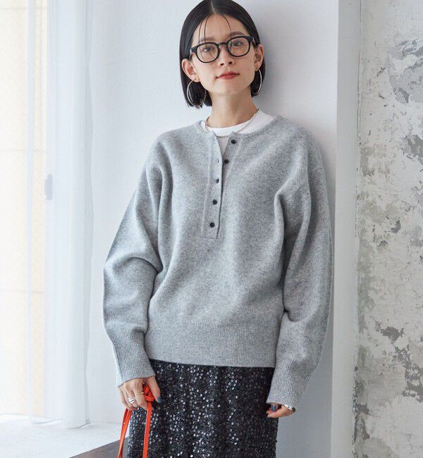 SHIPS for women「〈手洗い可能〉7G ウール カシミヤ ヘンリーネック 2WAY プルオーバー」|ニット・セーター|