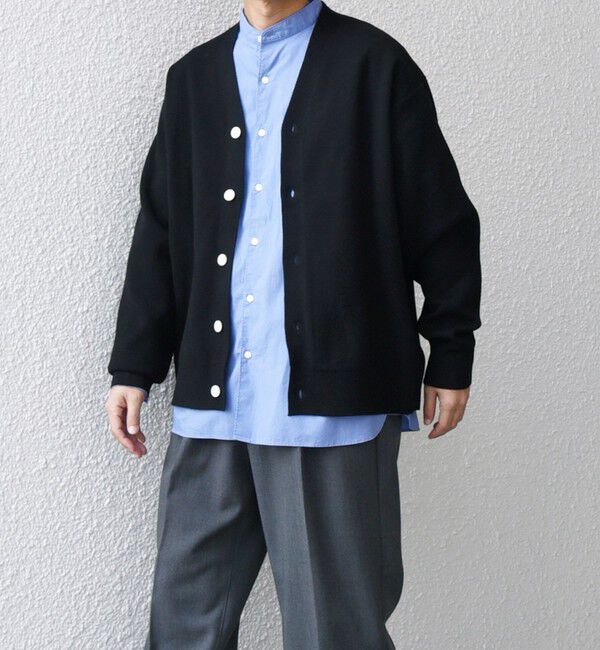 SHIPS any「SHIPS any: 〈手洗い可能〉 ハーフミラノリブ Vネック ニット カーディガン◇」|カーディガン|ブラック