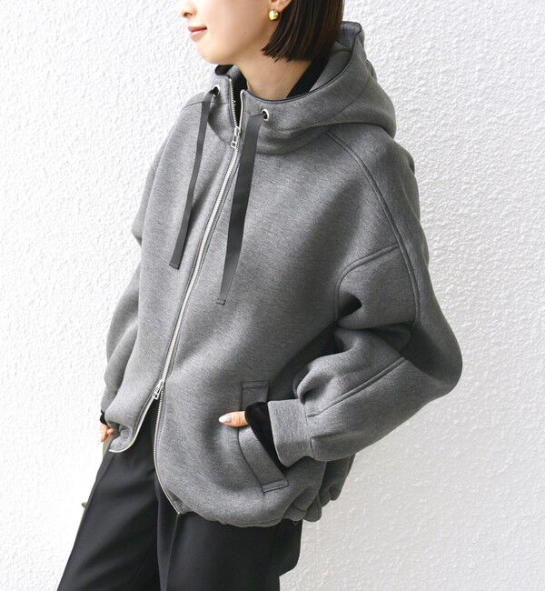 SHIPS for women「【WEB限定】〈手洗い可能〉ダンボール ダブルジップ フーディー 1」|パーカー|