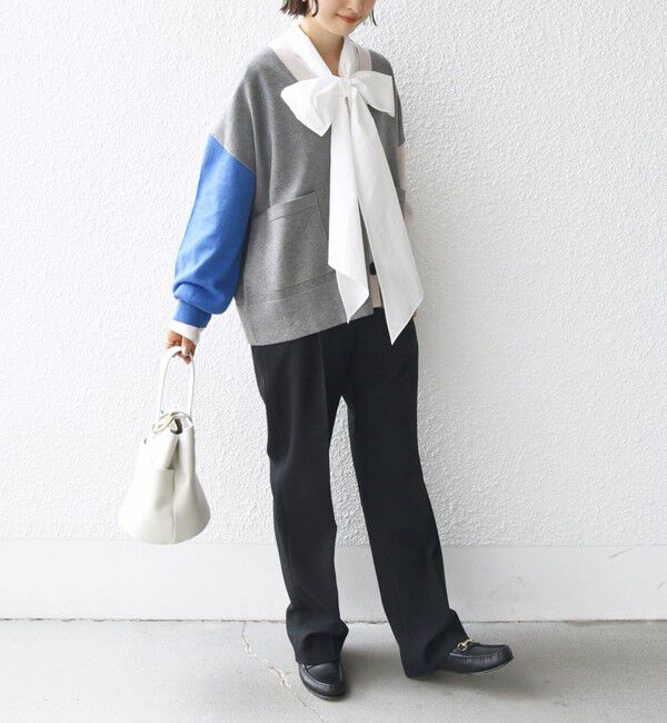 SHIPS for women「【WEB限定】〈手洗い可能〉配色 ポケット カーディガン」|カーディガン|