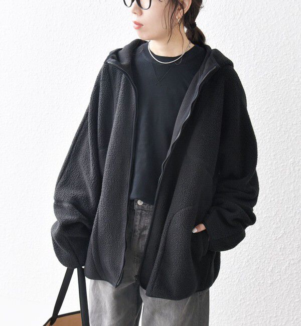 SHIPS any「SHIPS any:〈洗濯機可能〉ボア フリース フード ブルゾン パーカー」|パーカー|