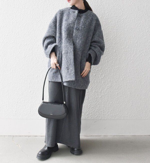 SHIPS any「SHIPS any: シャギー ノーカラー コクーン コート」|ノーカラーコート|