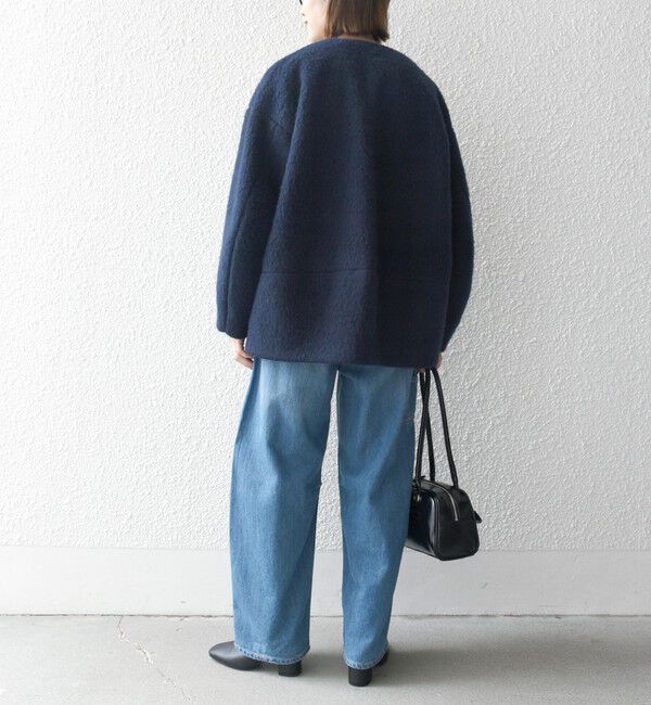 SHIPS any「SHIPS any: シャギー ノーカラー コクーン コート」|ノーカラーコート|