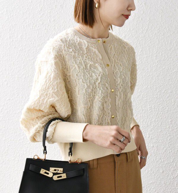 SHIPS any「《一部追加予約》SHIPS any:〈手洗い可能〉ジャカード バンピー コンパクト カーディガン」|カーディガン|