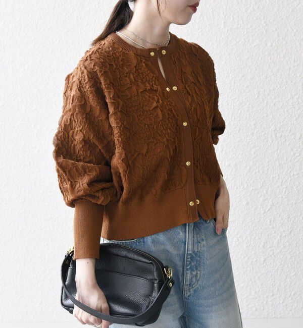 SHIPS any「《一部追加予約》SHIPS any:〈手洗い可能〉ジャカード バンピー コンパクト カーディガン」|カーディガン|