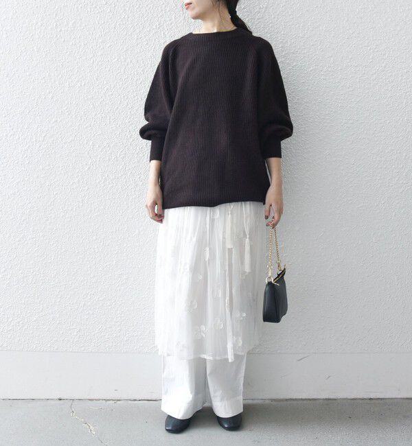 SHIPS any「bon_meur: フラワー ビーズ ラップスカート &times; ストレート パンツ セット」|その他|