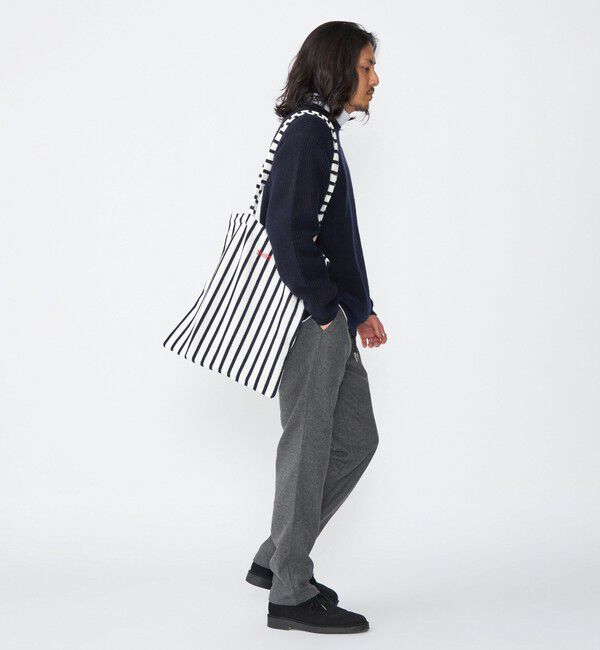 SHIPS「【WEB限定】SHIPS: パイル ストライプ SHIPSロゴ エンブロイダリー トート バッグ」|トートバッグ|