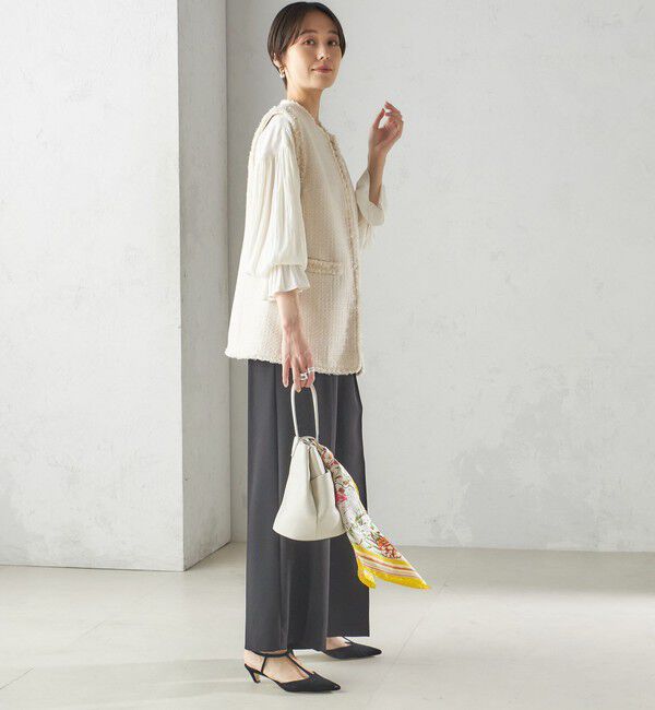 SHIPS for women「スラブ ツイード ロング ジレ（セレモニー対応可）」|ベスト・ジレ|