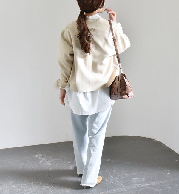 quaranciel「quaranciel:〈手洗い可能〉コンパクト ワイド テーラード ニット ジャケット」|テーラードジャケット|