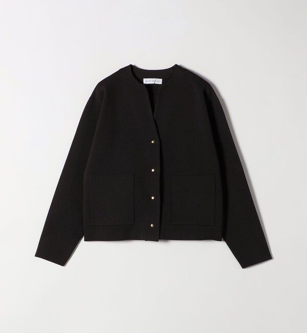 quaranciel「《一部追加予約》quaranciel:〈手洗い可能〉ノーカラー ポケット ニット ジャケット」|ノーカラージャケット|