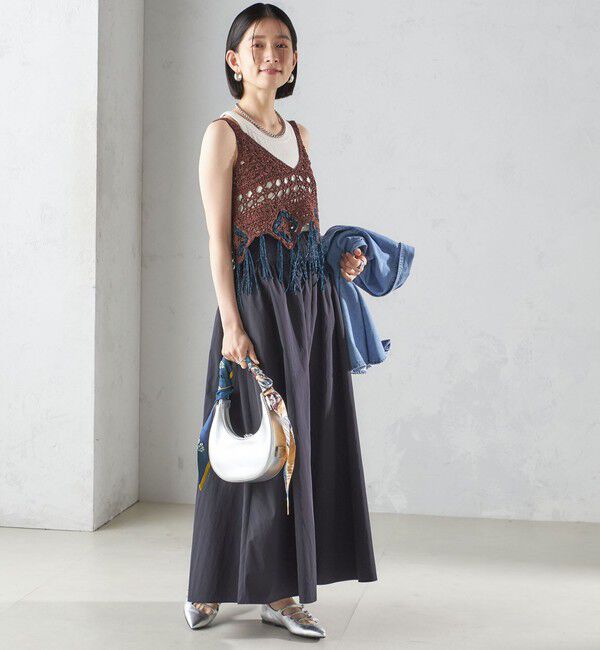 SHIPS for women「〈洗濯機可能〉LIMONTA EAST ビンテージ タフタ ギャザー スカート」|フレア|