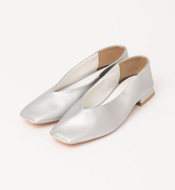 quaranciel「quaranciel: Vカット スクエア トゥ フラットシューズ」|パンプス|