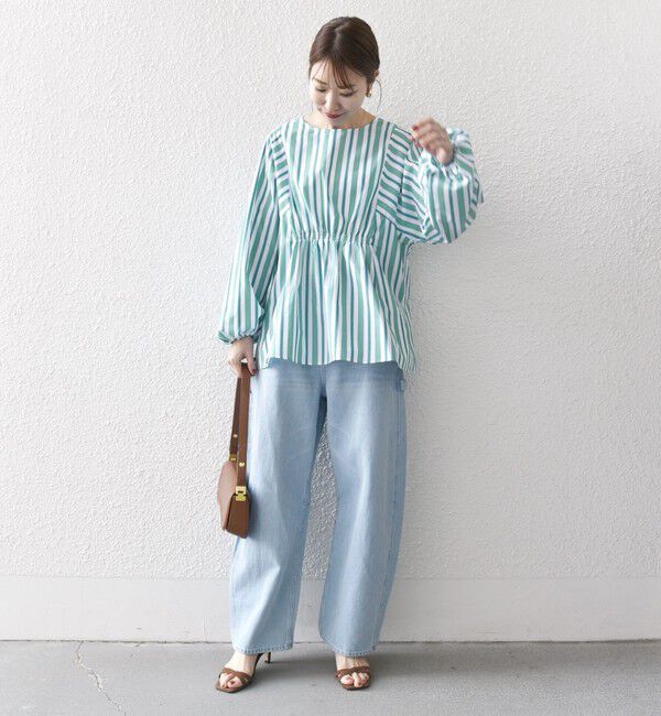 SHIPS any「SHIPS any:〈洗濯機可能〉REPREVE ギャザー パフシャツ ブラウス」|シャツ・ブラウス|