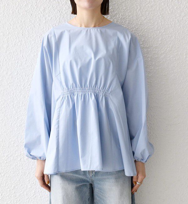 SHIPS any「SHIPS any:〈洗濯機可能〉REPREVE ギャザー パフシャツ ブラウス」|シャツ・ブラウス|