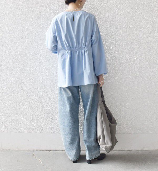 SHIPS any「SHIPS any:〈洗濯機可能〉REPREVE ギャザー パフシャツ ブラウス」|シャツ・ブラウス|