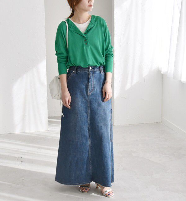 quaranciel「quaranciel:〈手洗い可能〉シルク ミックス ヘンリーネック ニット プルオーバー」|ニット・セーター|