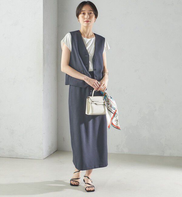 SHIPS for women「〈手洗い可能〉Asami 麻調合繊 ショート ジレ」|ベスト・ジレ|