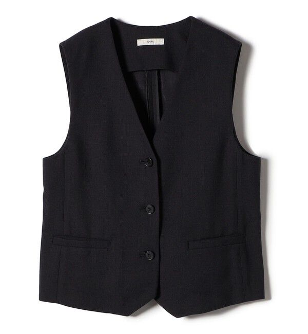 SHIPS for women「〈手洗い可能〉Asami 麻調合繊 ショート ジレ」|ベスト・ジレ|