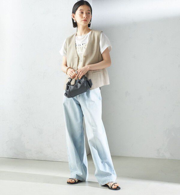 SHIPS for women「〈手洗い可能〉Asami 麻調合繊 ショート ジレ」|ベスト・ジレ|