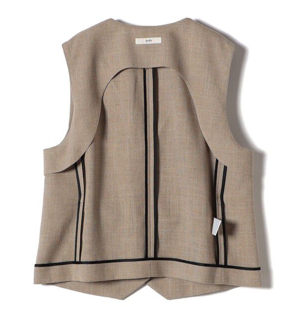 SHIPS for women「〈手洗い可能〉Asami 麻調合繊 ショート ジレ」|ベスト・ジレ|