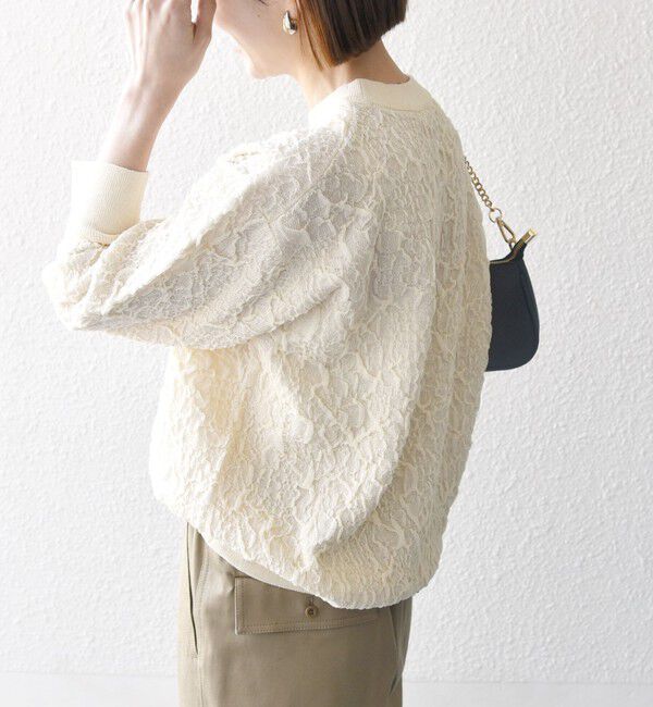 SHIPS any「《一部追加予約》SHIPS any:〈手洗い可能〉ジャカード バンピー クルーネック プルオーバー」|ニット・セーター|