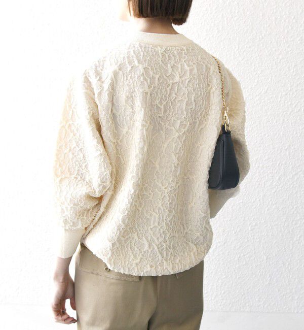 SHIPS any「《一部追加予約》SHIPS any:〈手洗い可能〉ジャカード バンピー クルーネック プルオーバー」|ニット・セーター|