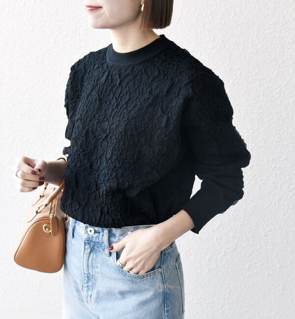 SHIPS any「《一部追加予約》SHIPS any:〈手洗い可能〉ジャカード バンピー クルーネック プルオーバー」|ニット・セーター|