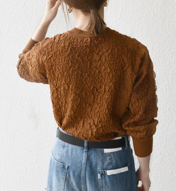SHIPS any「《一部追加予約》SHIPS any:〈手洗い可能〉ジャカード バンピー クルーネック プルオーバー」|ニット・セーター|