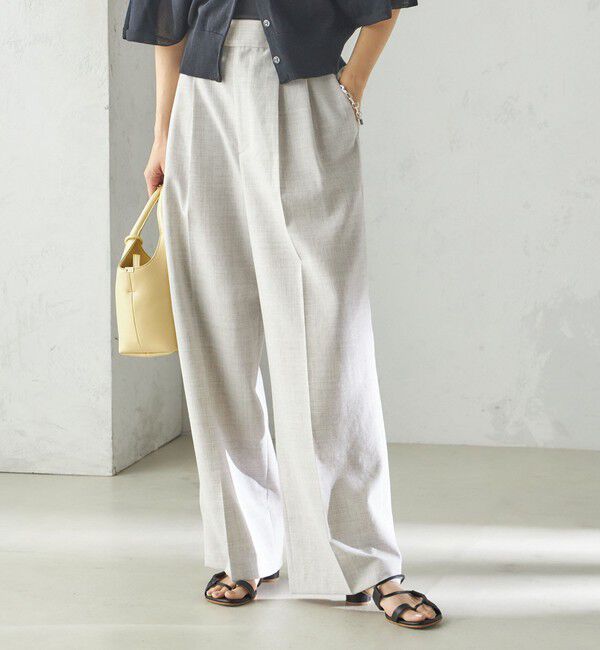 SHIPS for women「〈手洗い可能〉Asami 麻調合繊 2タック ワイドパンツ」|その他|