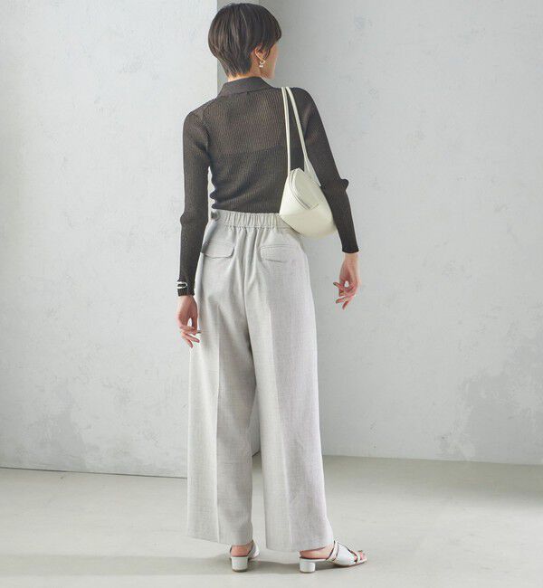 SHIPS for women「〈手洗い可能〉Asami 麻調合繊 2タック ワイドパンツ」|その他|