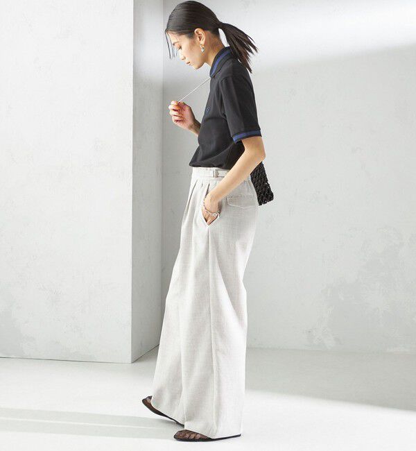 SHIPS for women「〈手洗い可能〉Asami 麻調合繊 2タック ワイドパンツ」|その他|