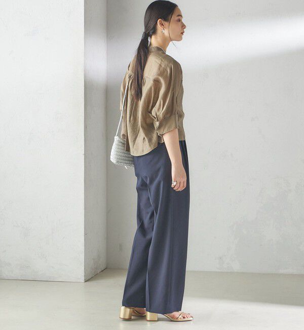 SHIPS for women「〈手洗い可能〉Asami 麻調合繊 2タック ワイドパンツ」|その他|