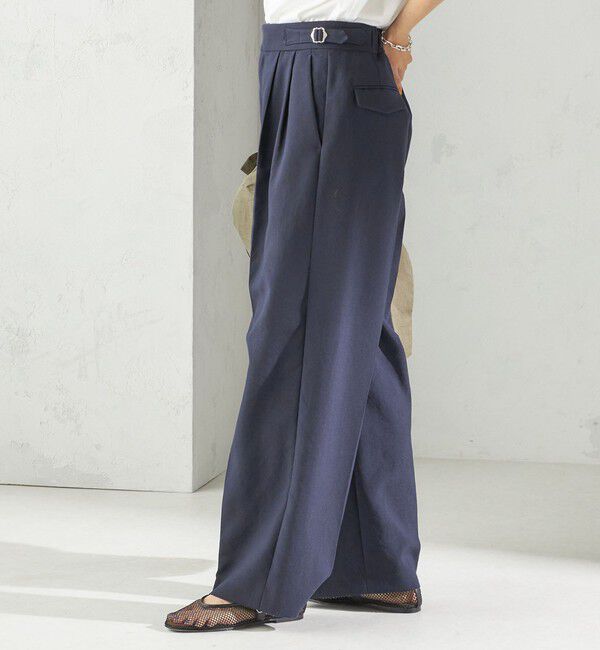 SHIPS for women「〈手洗い可能〉Asami 麻調合繊 2タック ワイドパンツ」|その他|