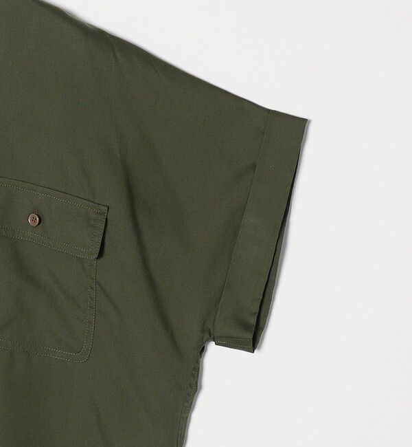 quaranciel「quaranciel:〈手洗い可能〉バンドカラー ハーフスリーブ ポケット ワーク シャツ」|シャツ・ブラウス|