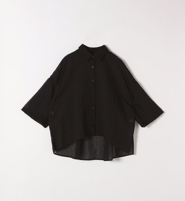 quaranciel「quaranciel:〈手洗い可能〉シアー ストライプ ボーダー ビッグ シャツ」|シャツ・ブラウス|