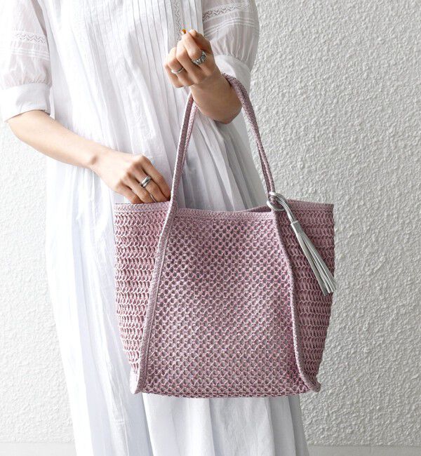 SHIPS any「SHIPS any: タッセル 透かし編み ペーパー トート バッグ」|トートバッグ|