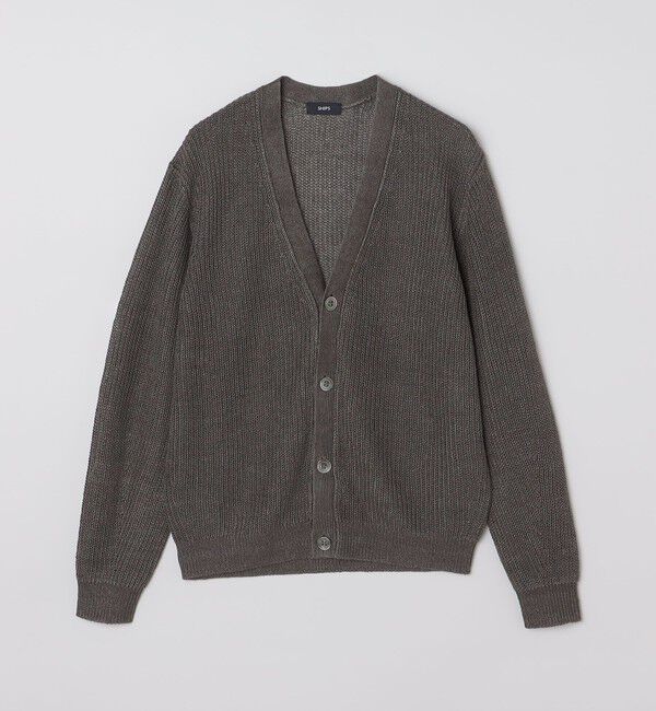 SHIPS「SHIPS: サンフェード リネン Vネック カーディガン」|カーディガン|