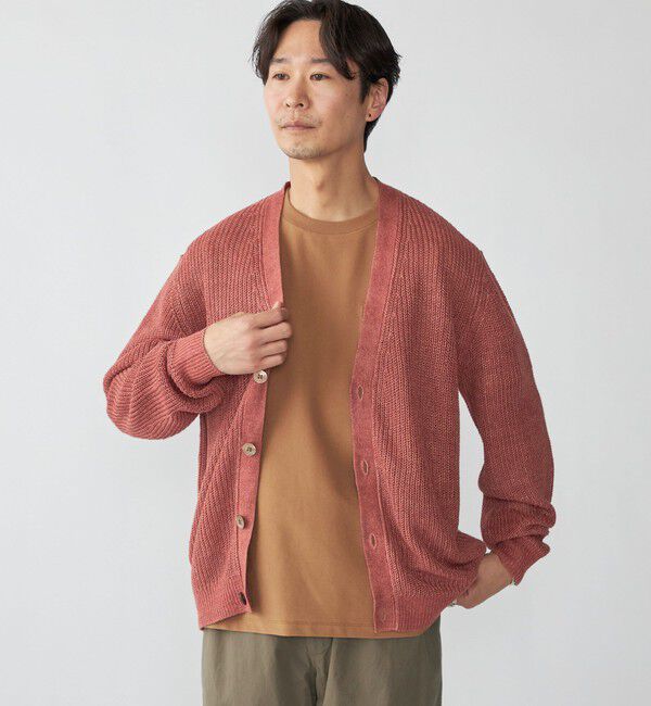 SHIPS「SHIPS: サンフェード リネン Vネック カーディガン」|カーディガン|